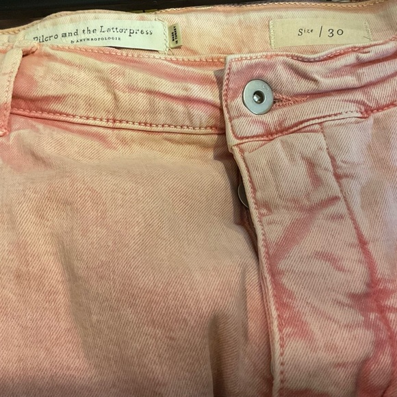 NWT Pilcro and the Letterpress Acid Washed Straight Leg Pants in Rose Size 30 - Picture 5 of 7